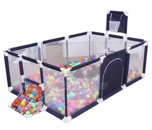 Medium Size Baby Playpen With Basketball Hoop Soccer Goal