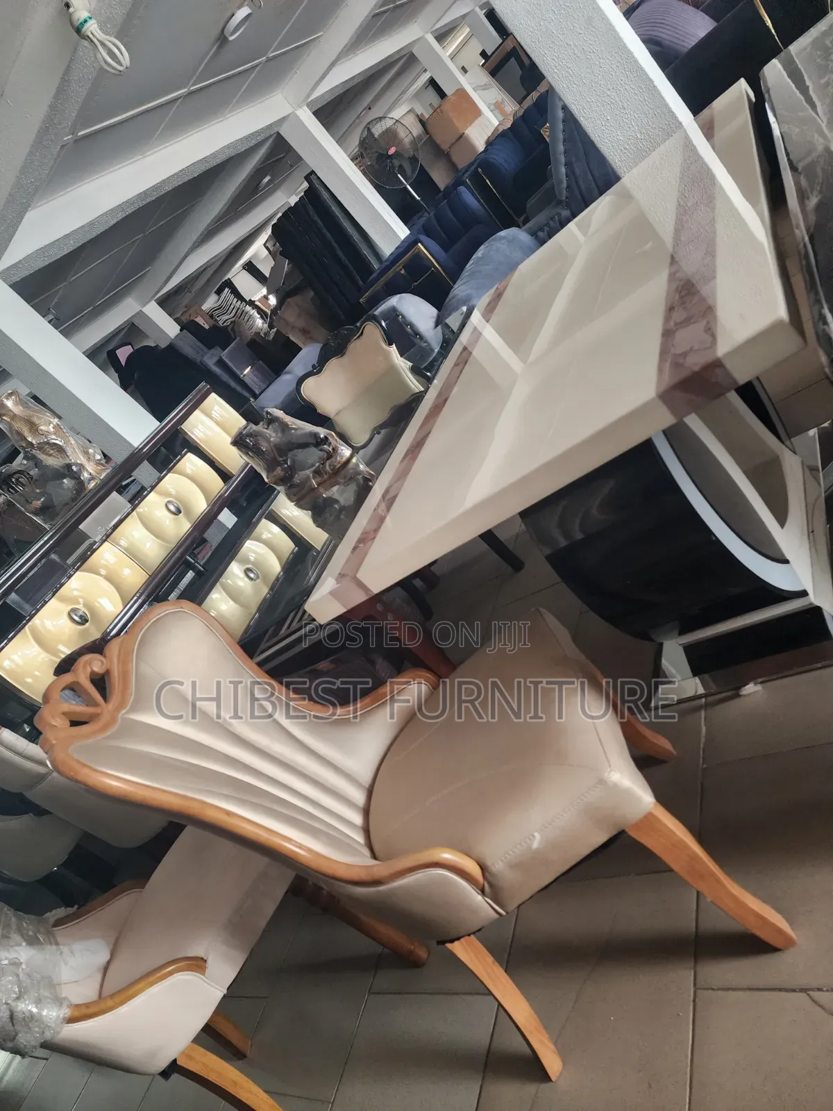 Brand New Imported Marble Dining With Its Chairs.
