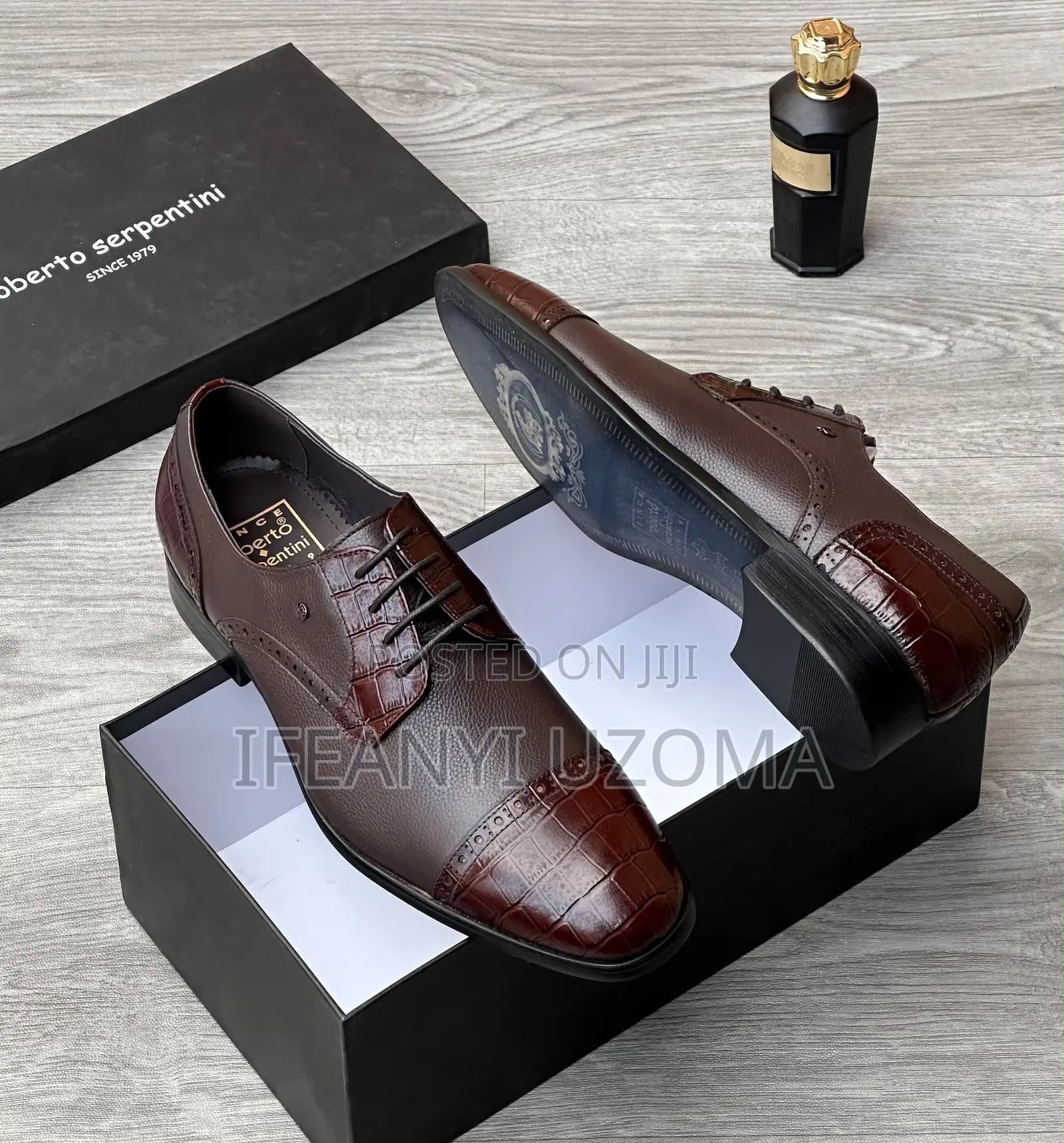 High Leather Men Wine Shoe