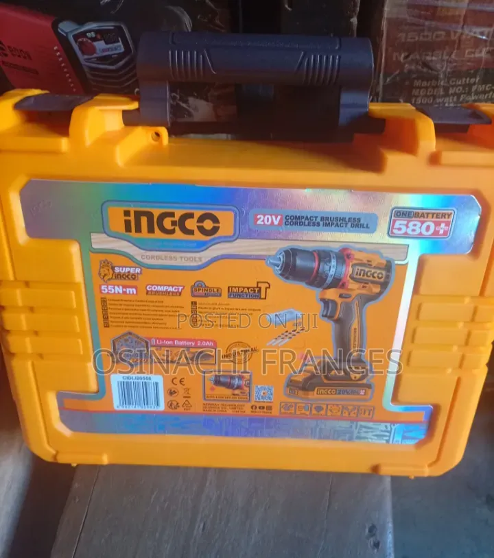 Ingco 20v Battery Drill Machine Brushless 580+ Iron Head