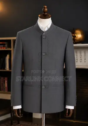 Luxury Italian Bishop Collar Suit - Executive