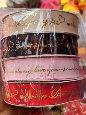 Foil Printed Golden Letters Ribbon