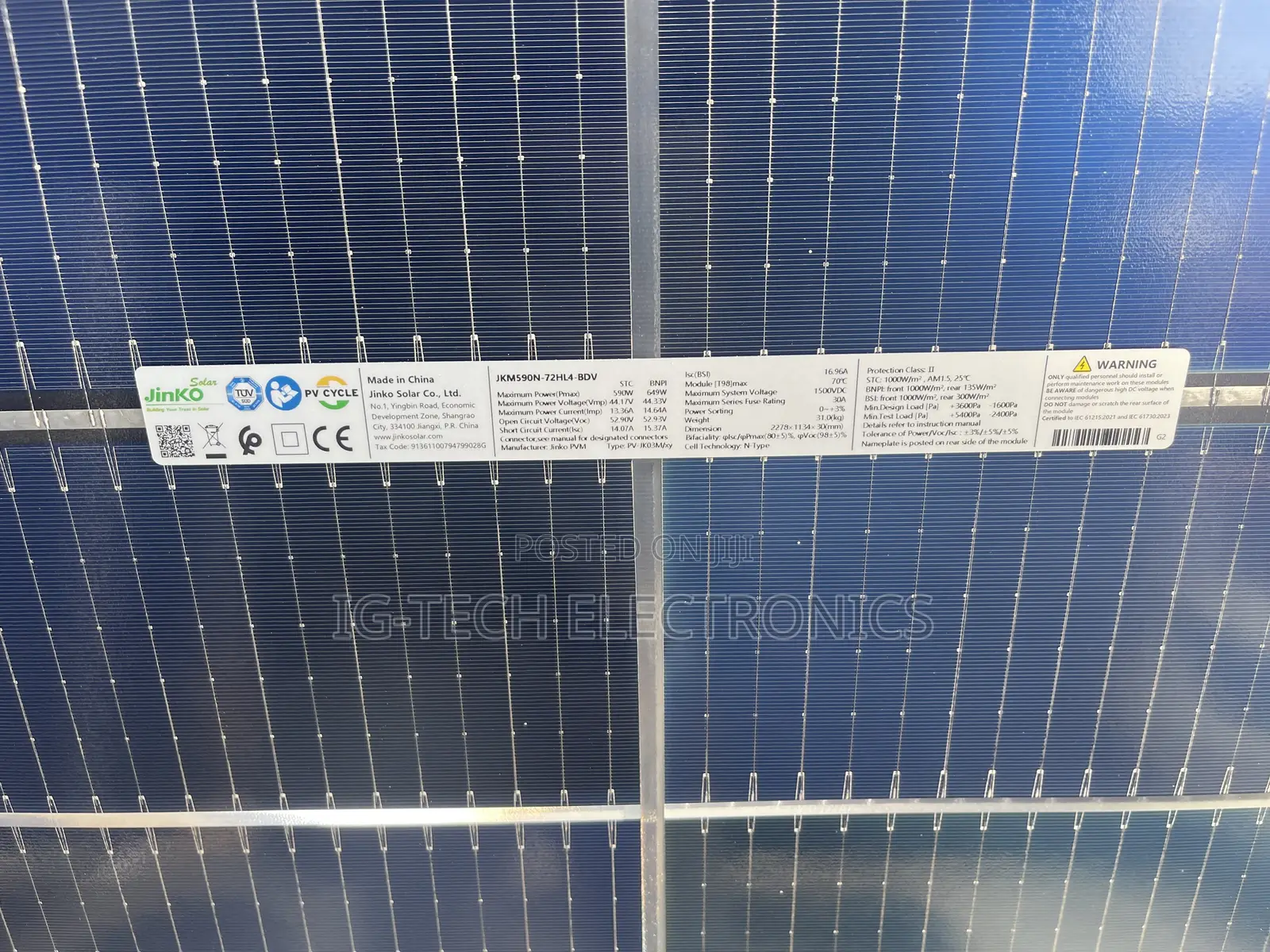 JINKO 590w Bifacial Solar Panel