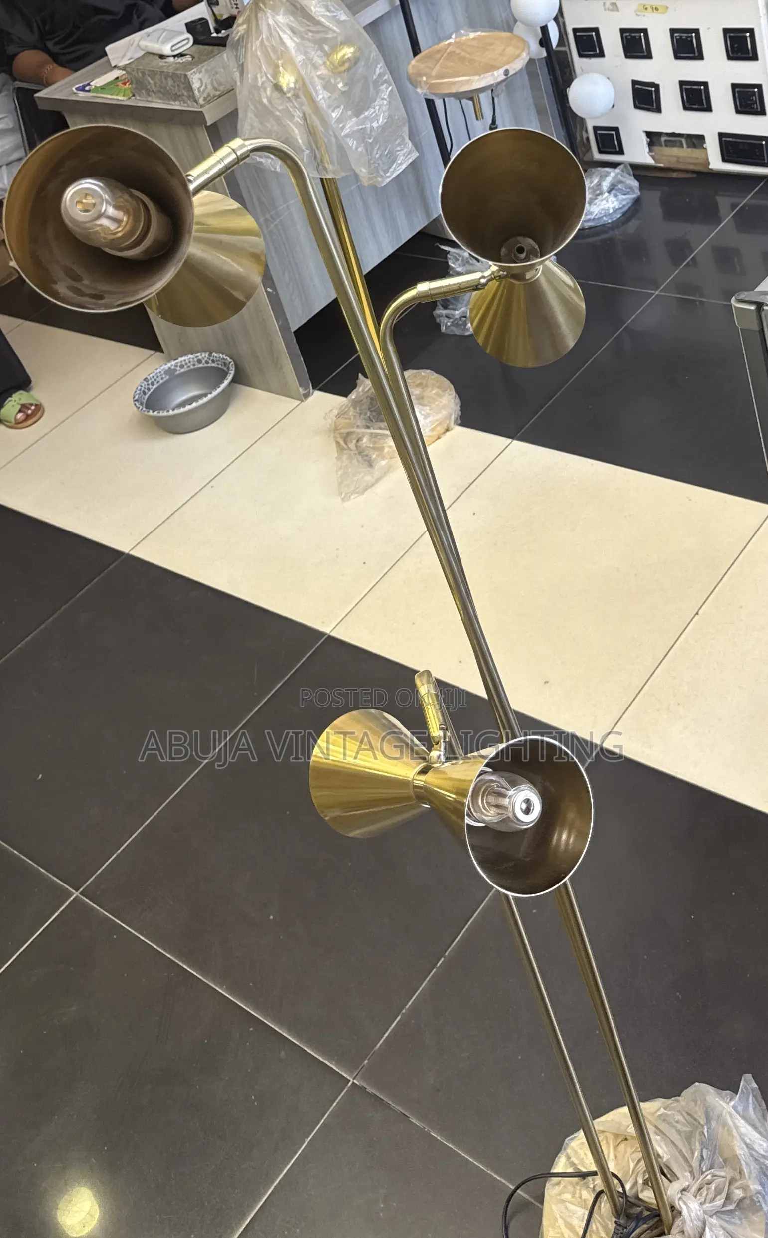 3-Point Gold Standing Lamp