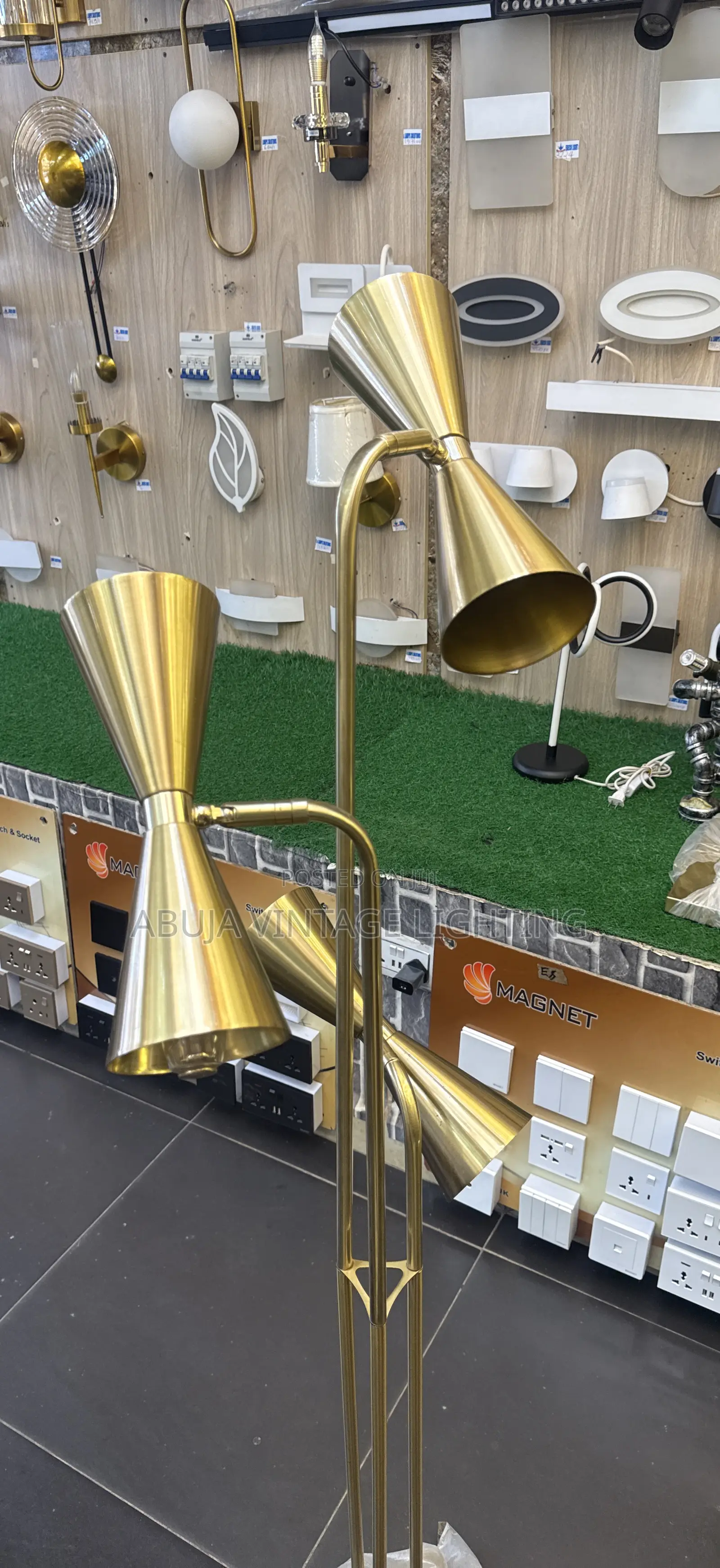 3-Point Gold Standing Lamp