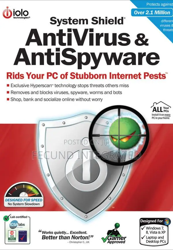 Iolo System Shield AntiVirus and AntiSpyware 1 Device 1 Year Iolo Key