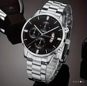 Stainless Steel Original Silver Geneva Wrist Watch