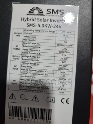 Hybrid Solar Inverter SMS 5.0kw 24v