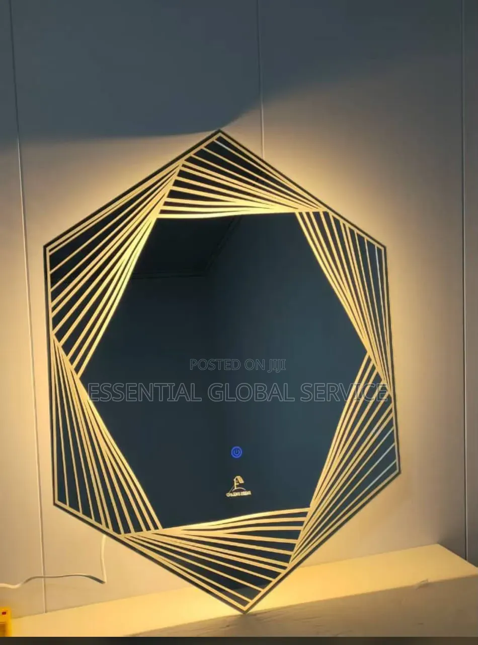 Modern Geometric Hexagonal LED Smart Wall Mirror