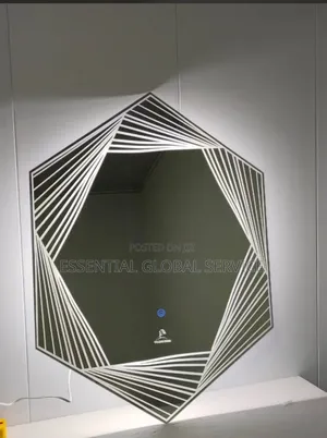 Modern Geometric Hexagonal LED Smart Wall Mirror