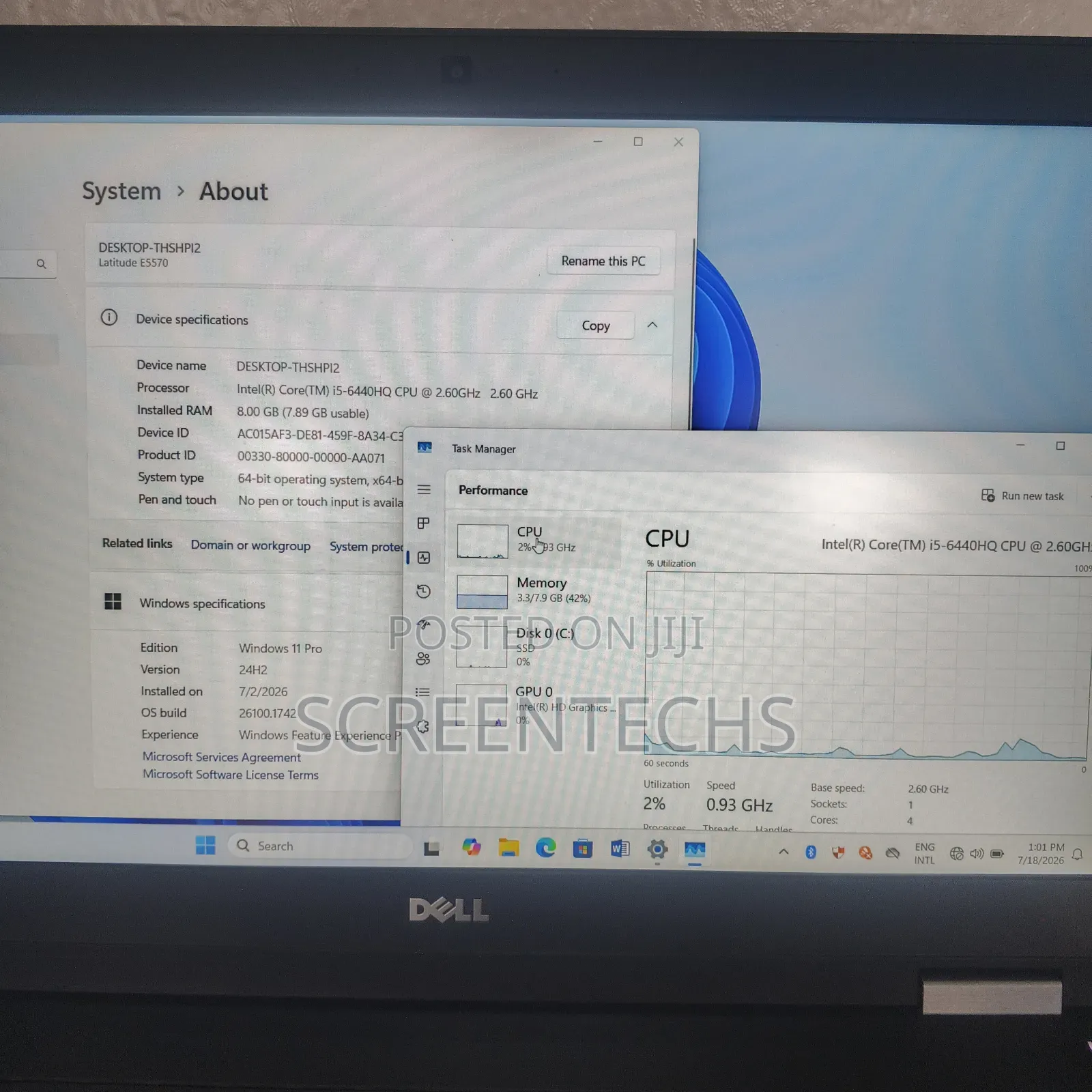 Laptop Dell Latitude E5570 8GB Intel Core i5 SSD 256GB