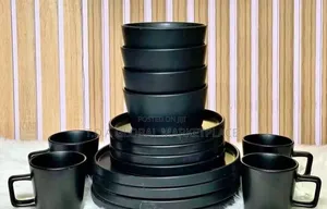 16 Pieces Dinner Set (White Black) – Elegant Dining Set