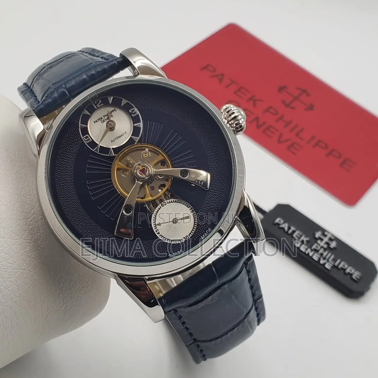 Patek Philippe Male Watch Leather Strap Automatic System