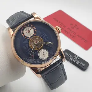 Patek Philippe Male Watch Leather Strap Automatic System
