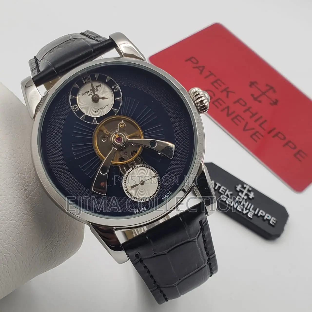 Patek Philippe Male Watch Leather Strap Automatic System