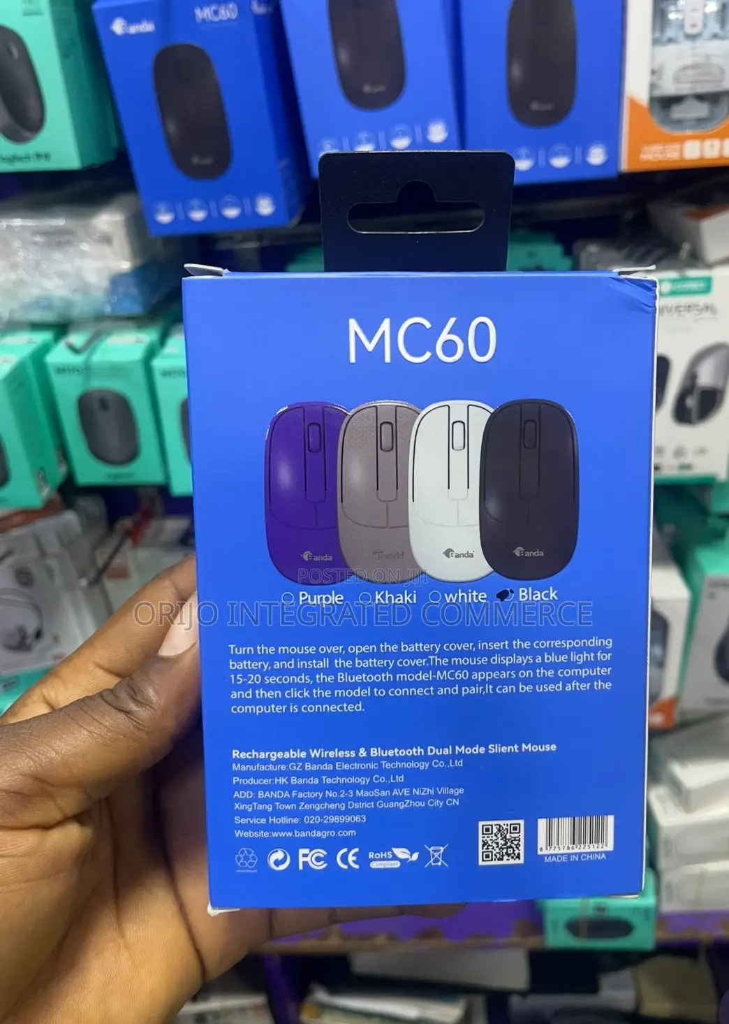 BANDA Dual Mode (Bluetooth| Wireless | Rechargeable)Slient Mouse Mc60