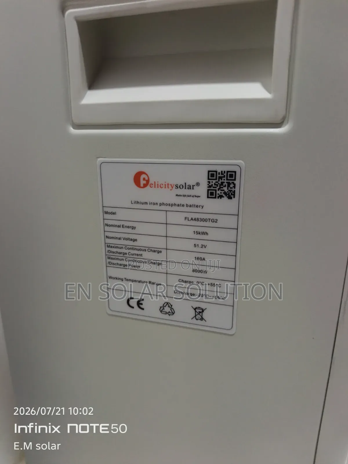 15kwh/48v Felicity Lithium Battery Available Now