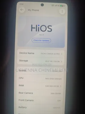 Tecno Camon 40 Pro 4G 256 GB Black