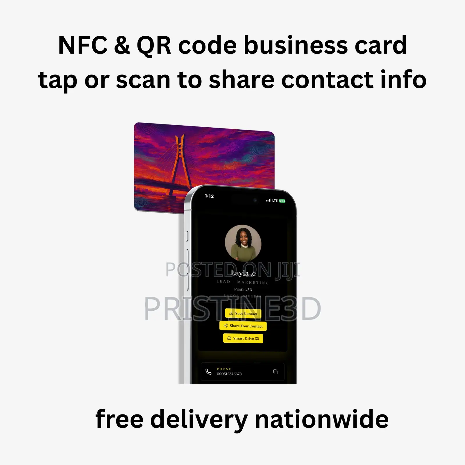 Custom NFC QR Code Business Card