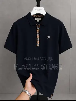 High Quality Burberry Zip Up Polo T-Shirts