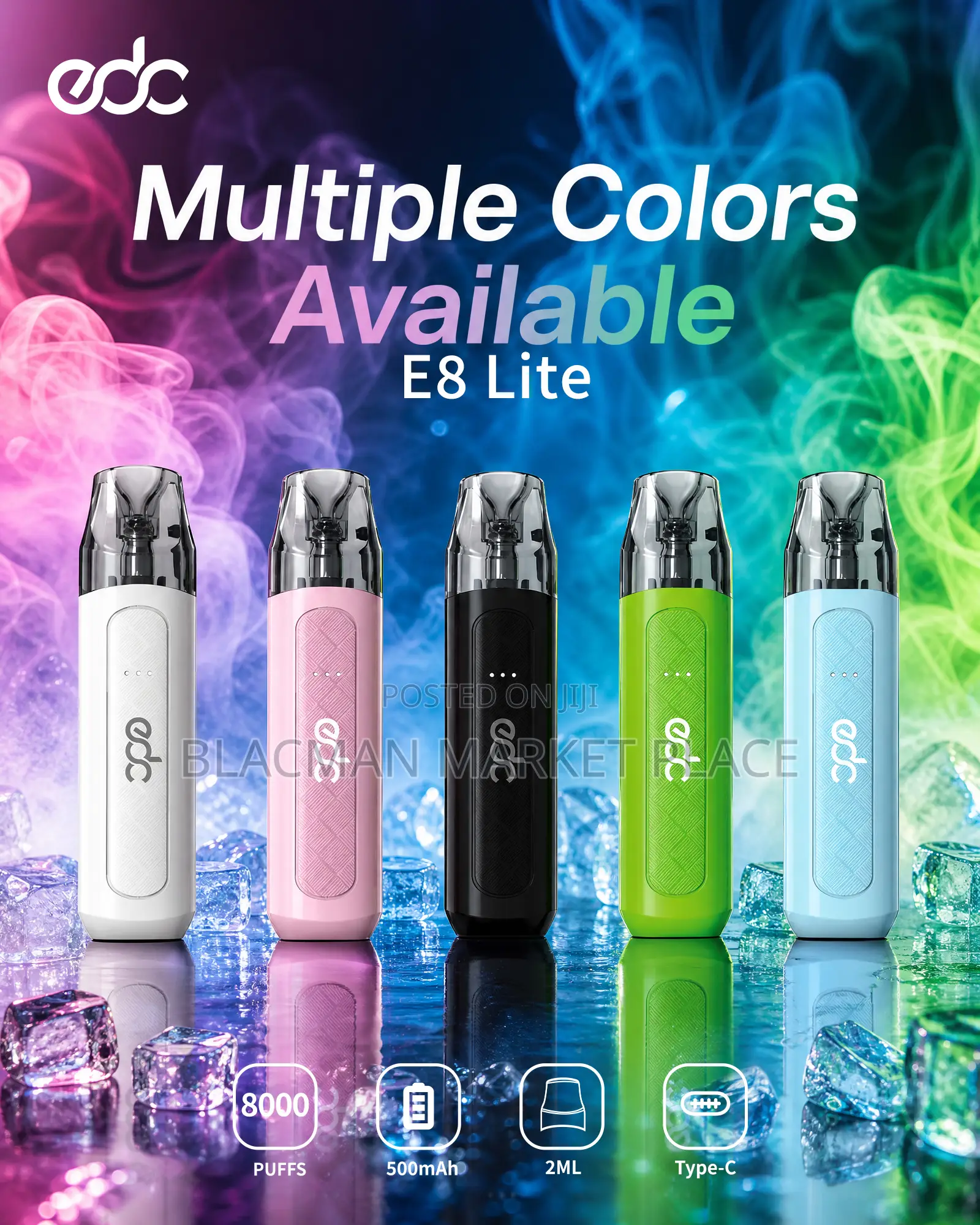 Edc E8 Lite Refillable Pod Kit – 8000 Puffs
