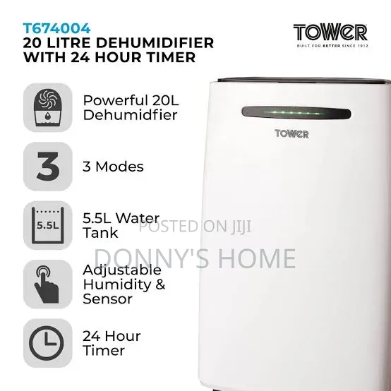 Tower 20L Dehumidifier With 24hr Timer