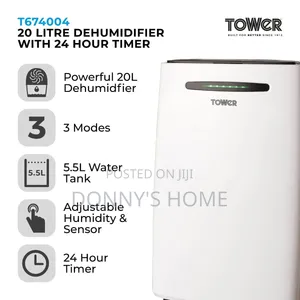 Tower 20L Dehumidifier With 24hr Timer