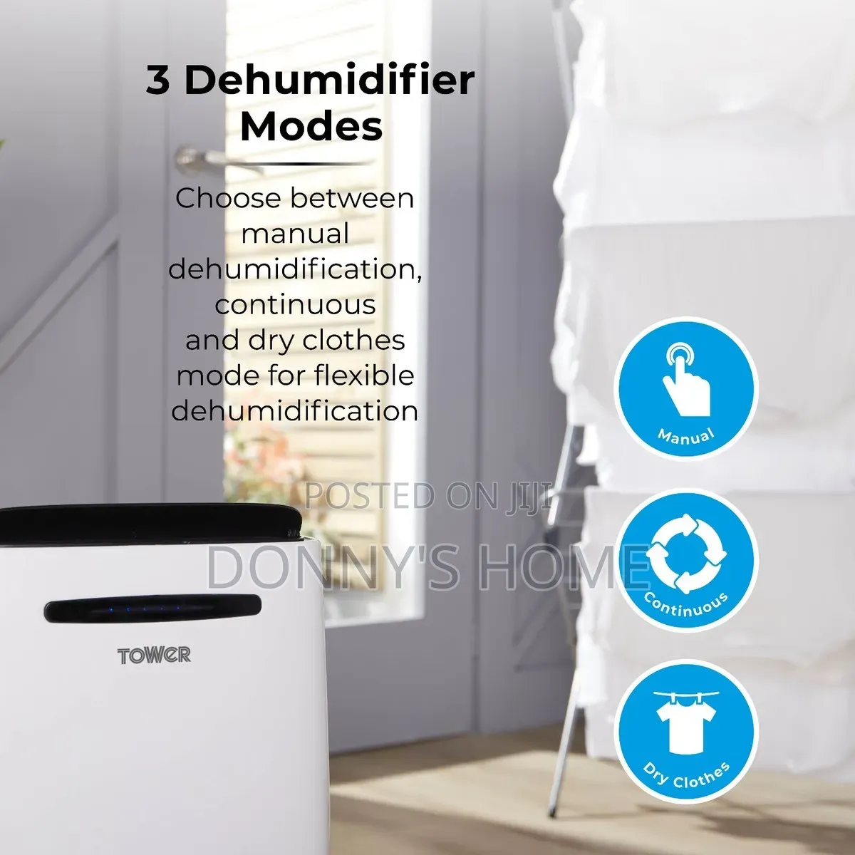Tower 20L Dehumidifier With 24hr Timer