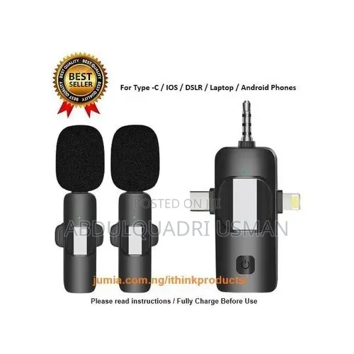 Body Mic Wireless 3 in 1 Microphone for iPhone, Android and Type C