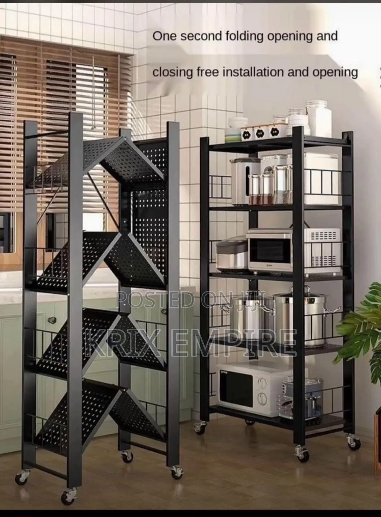 5-Tier Foldable Kitchen Storage Rack