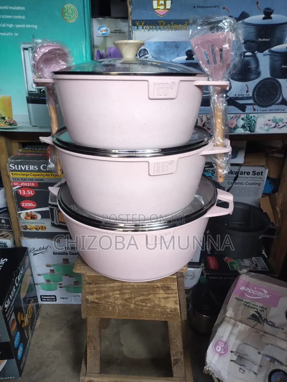 32,36 40cm 3 Sets Granite Cookware Pot