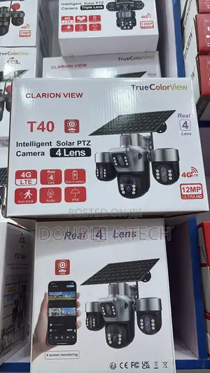 Intelligent Solar PTZ Camera 4 Lens 4G LTE