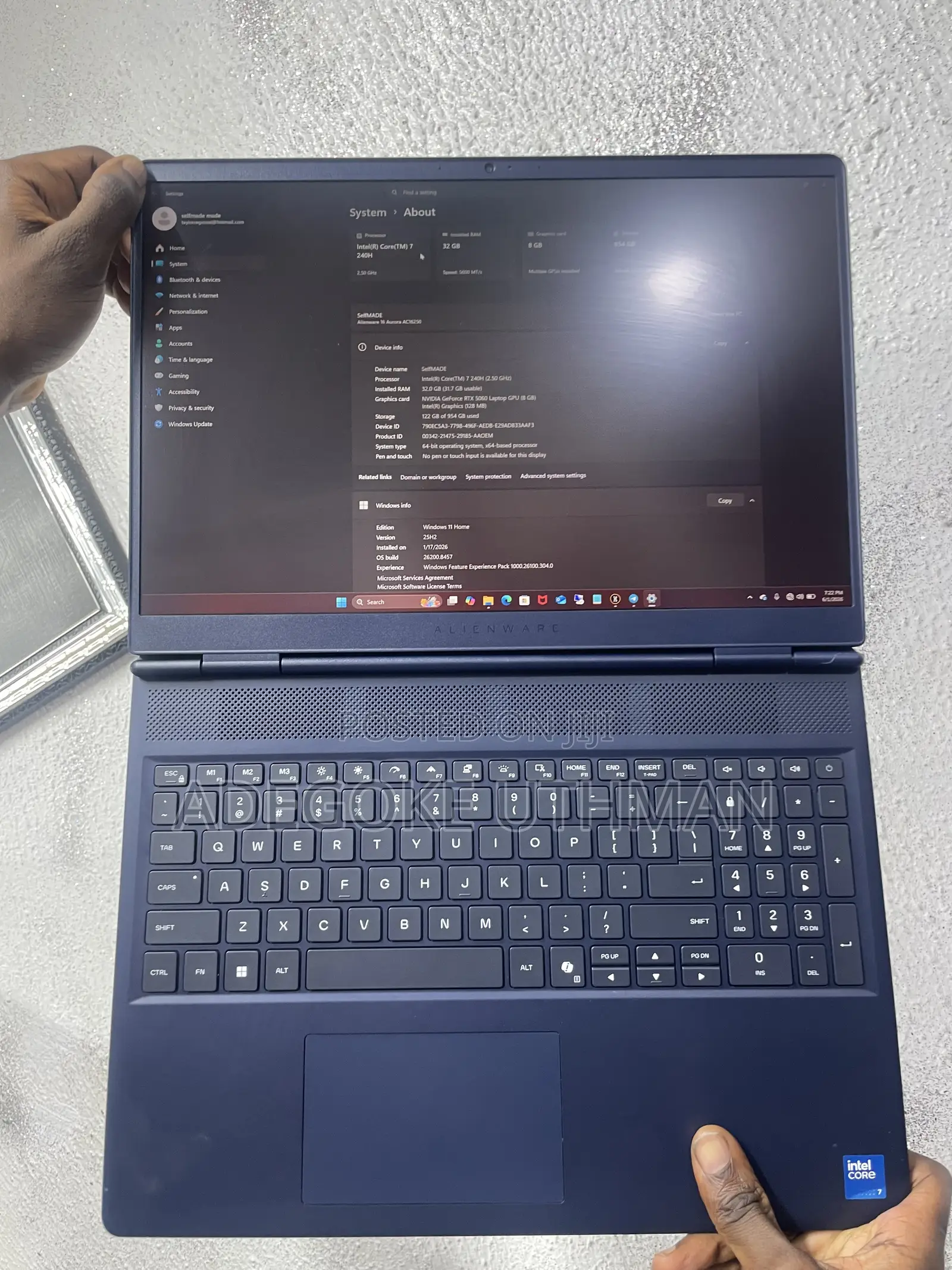 Laptop Alienware 16 Aurora 32GB Intel Core 7 SSD 1T