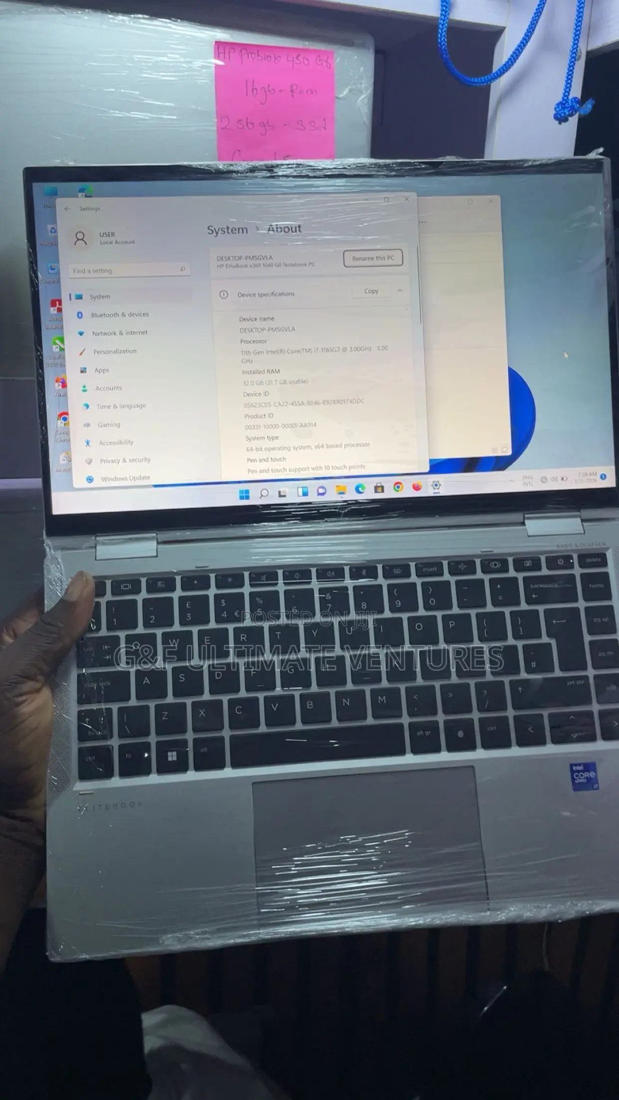 New Laptop HP EliteBook 1040 G8 32GB Intel Core i7 SSD 512GB