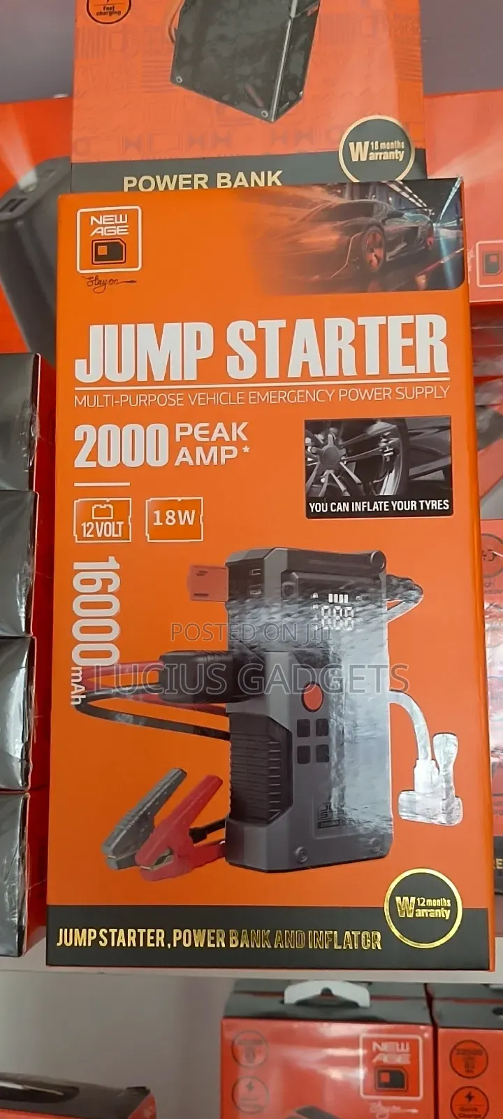 New Age 2000A Jump Starter 16000mAh