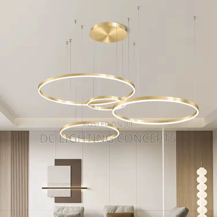 Modern Nordic Creative Artistic Simple 4 Rings Luxury Chandelier.
