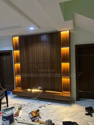 Quality Full Height TV Console With Light