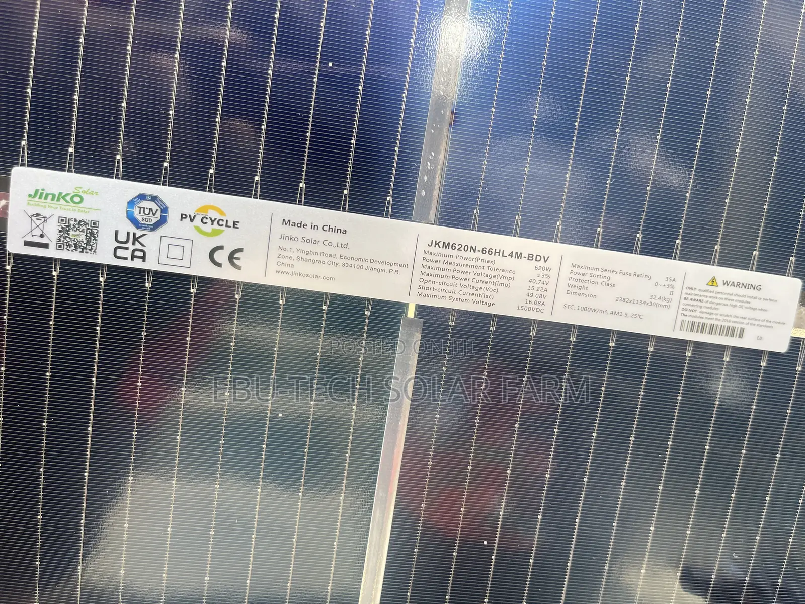 Original 620w Jinko Monoficial Panel