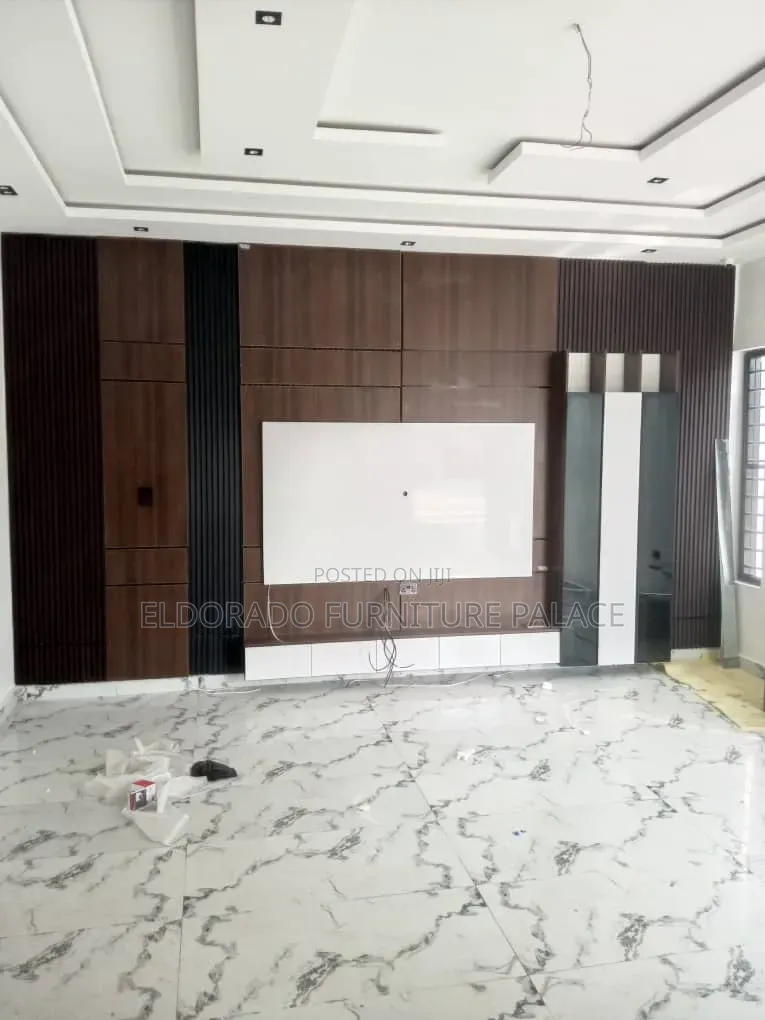 Quality Television Console With Flutted Panel