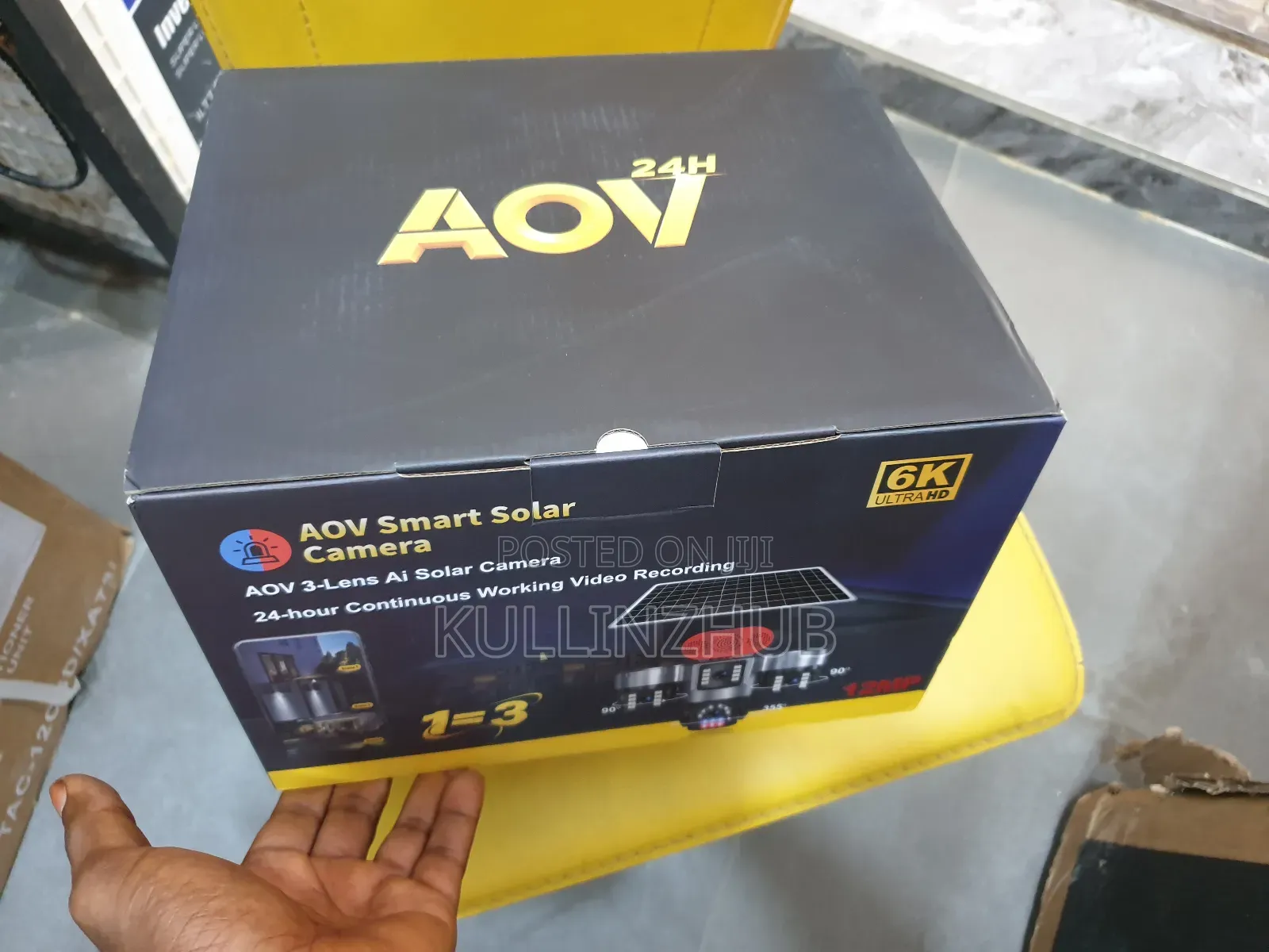AOV Solar-Powered PTZ Security – Triple Lens AI Camera