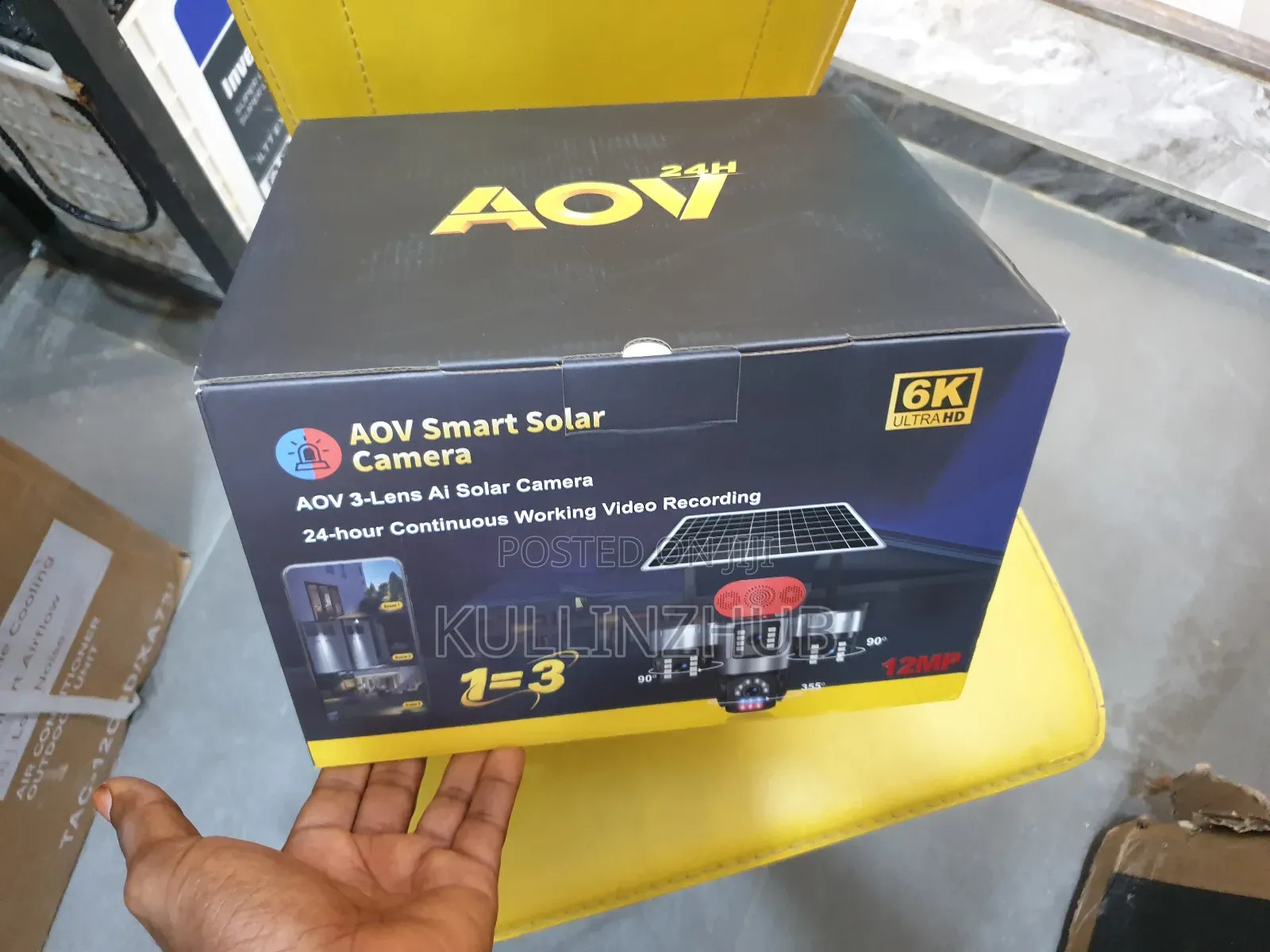 AOV Solar-Powered PTZ Security – Triple Lens AI Camera