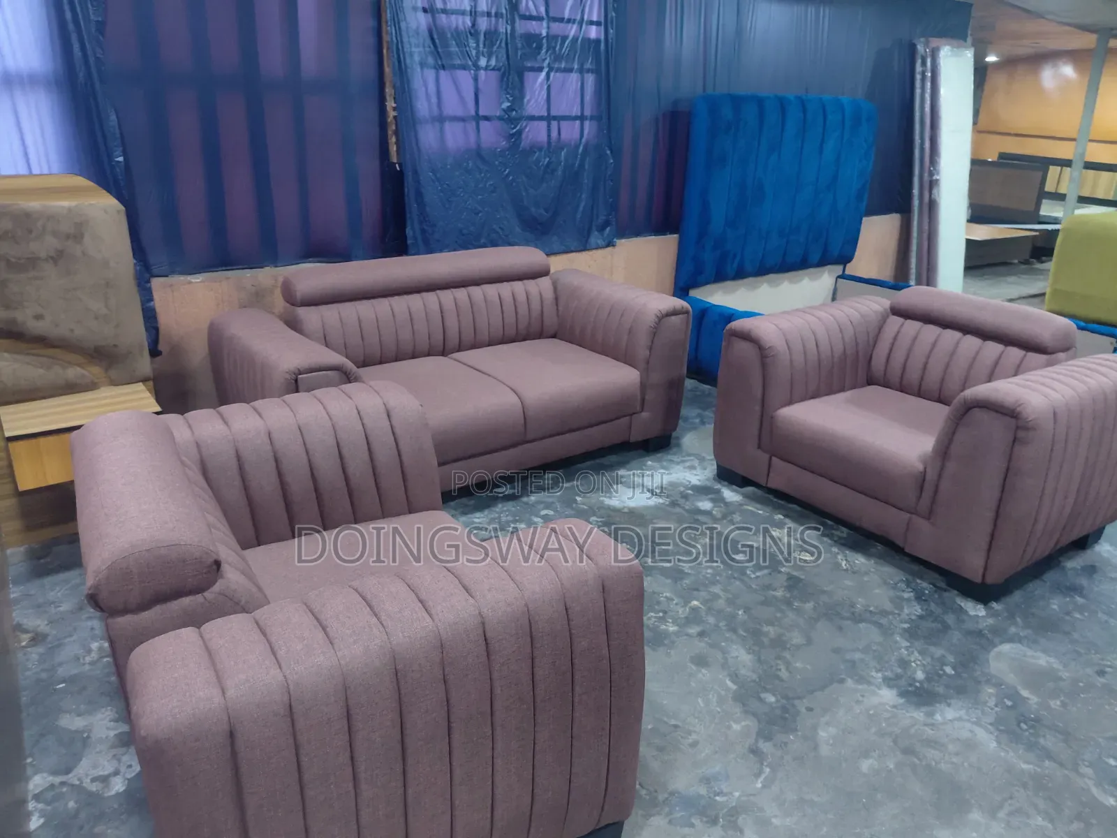 Brown Channel Sofa