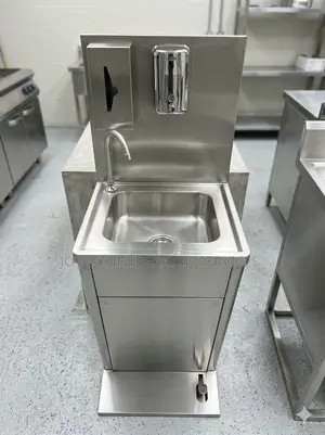 Stainless Steel, Foot-Operated Hand Washer Sink