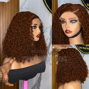 Brown Kinky Curly Human Hair Wig