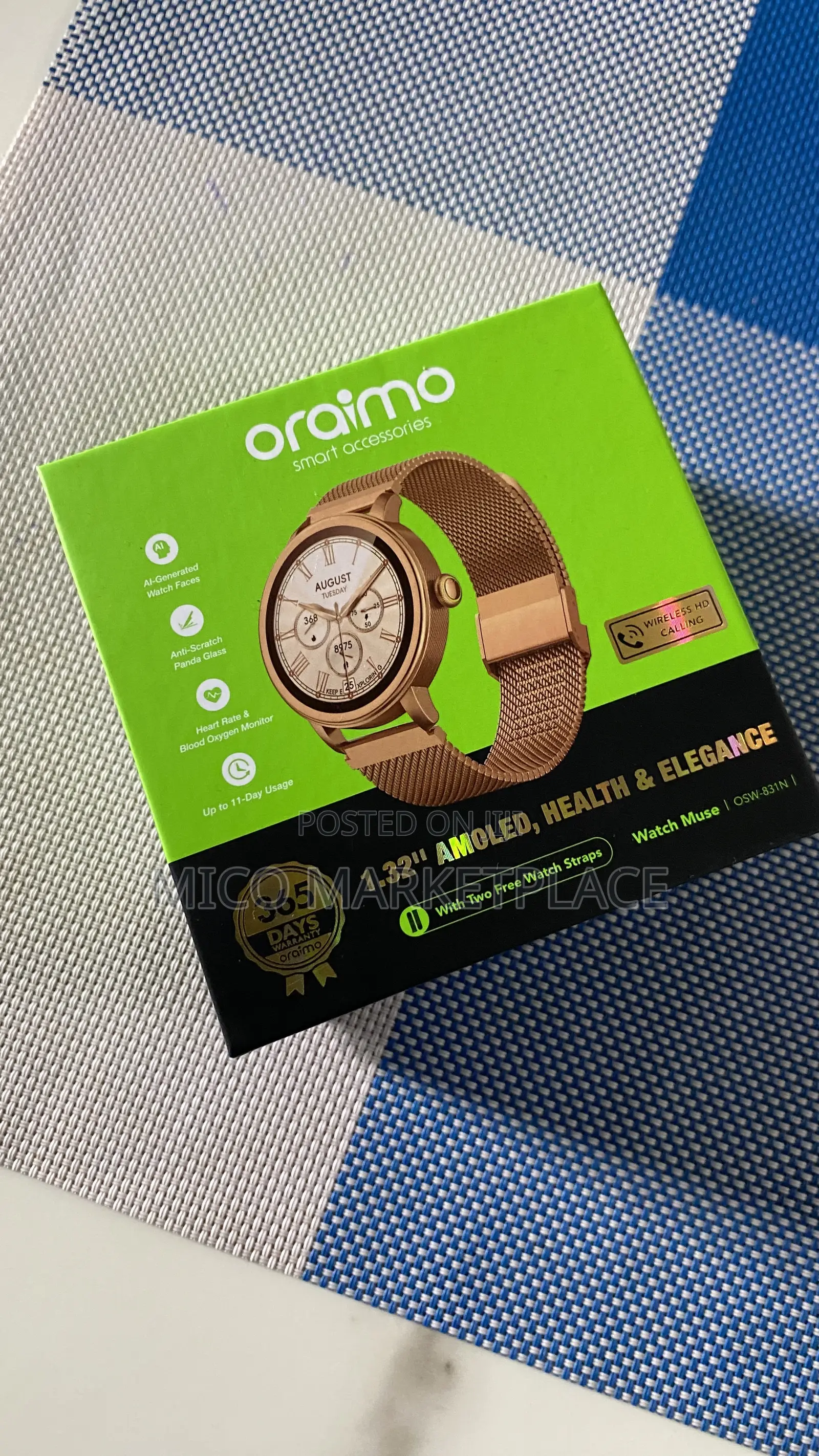 Oraimo Watch Muse 1.32" AMOLED IP68 Smart Watch