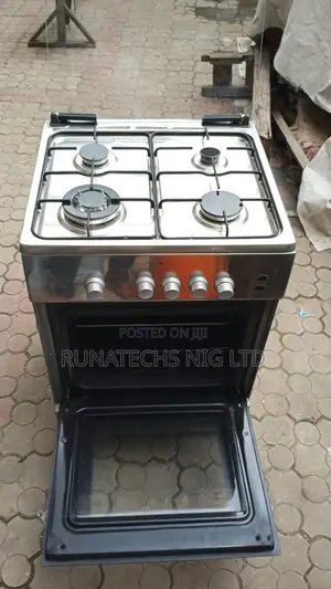 Midea 60x65 Stainless Gas Cooker 4 Burner With Oven and Griller Uk Use