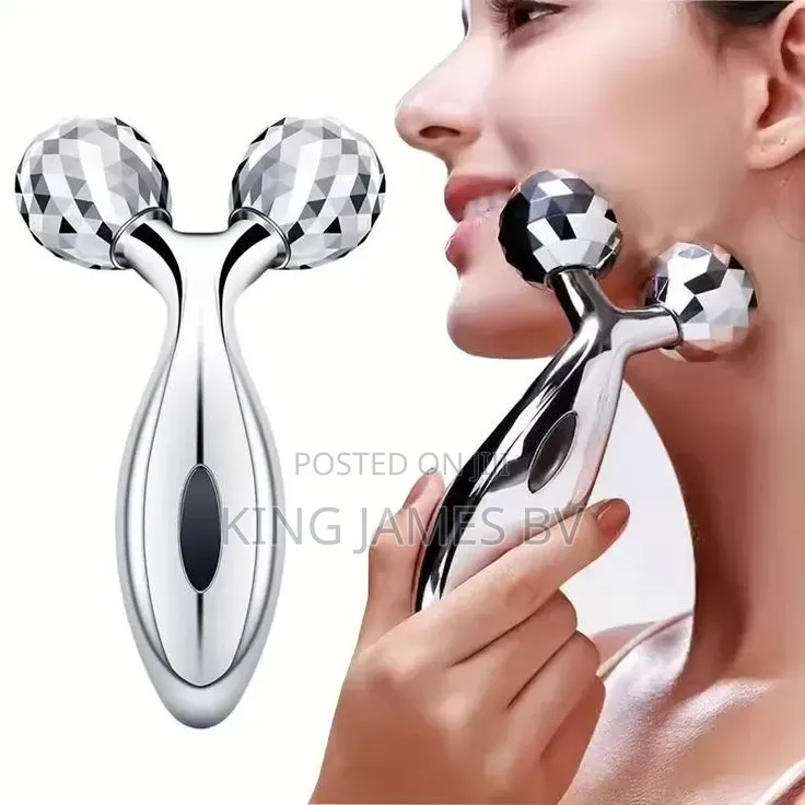 Portable 3D Double Roller Face Massager – Home Spa Experience