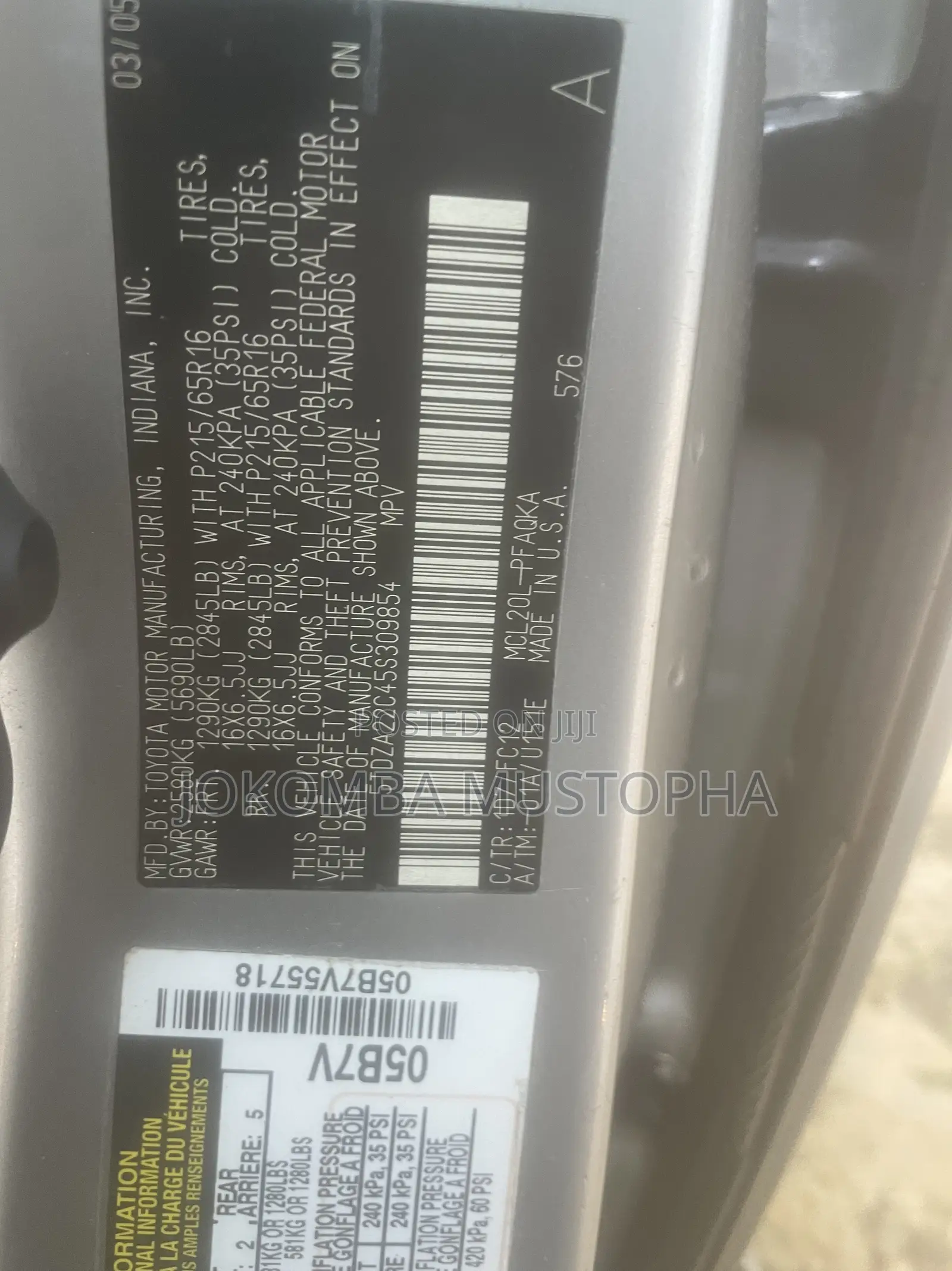 Toyota Sienna 2005 Silver