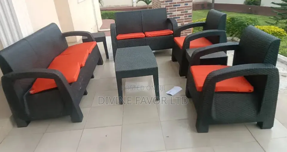 7 Seater Plastic Ratan Sofa