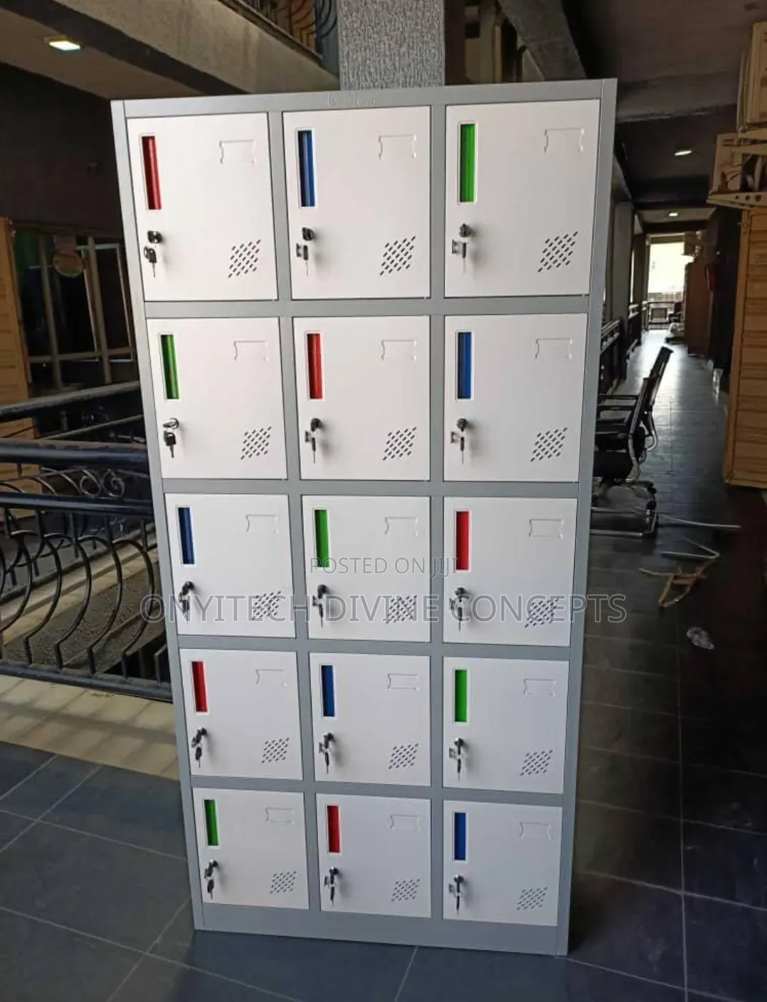 Multi Colored 15 Doors Metal Locker